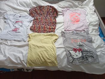 Lot 5 tee shirt manches courtes 8 ans marques diverses