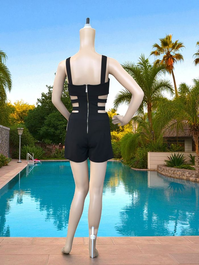 E-LANA - NEW - COMBISHORT FEMME GLAMOUR AVEC SES DÉCOUPES GRILLES LATÉRALES S/36 - photo numéro 6