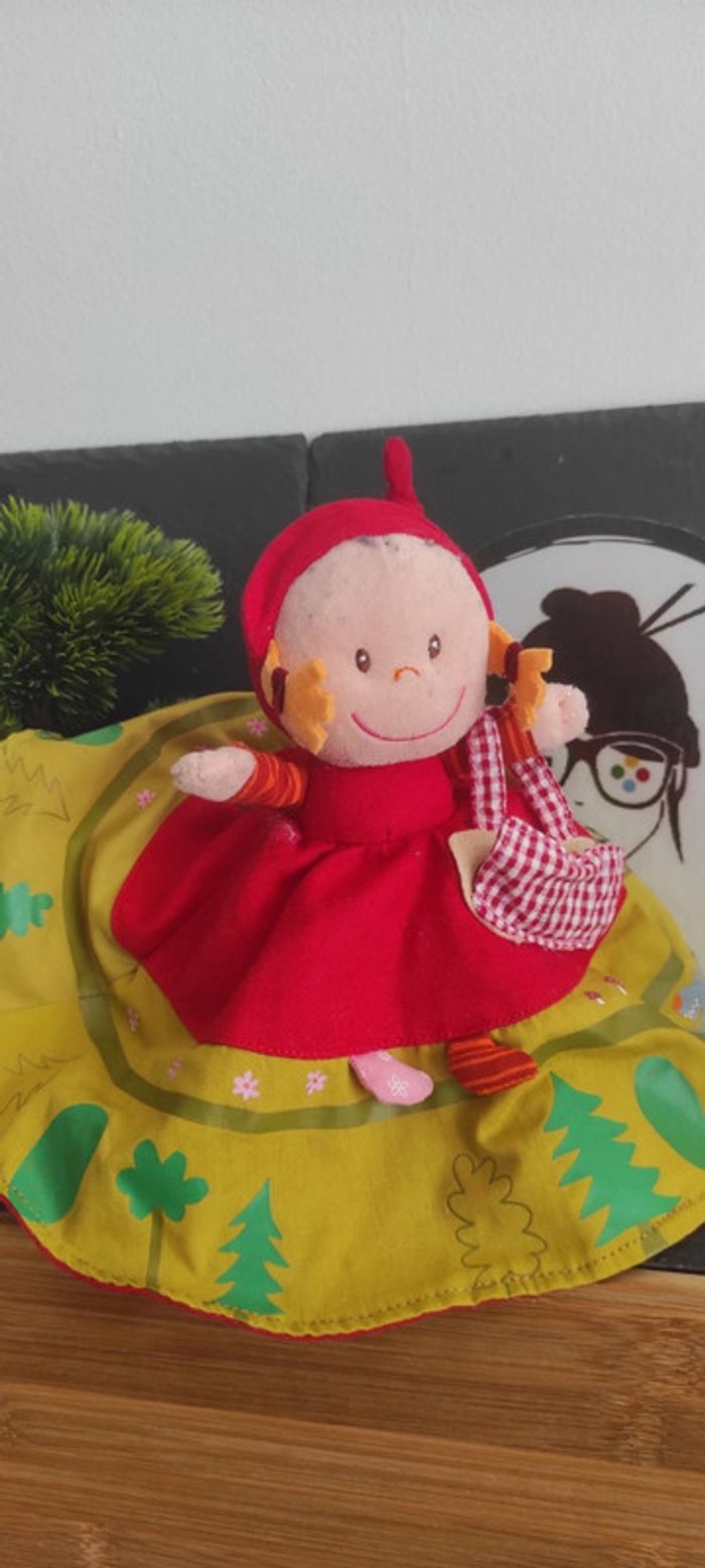 Doudou réversible Chaperon Rouge loup mére grand Lilliputiens rose 3 Fleur Forêt - photo numéro 3