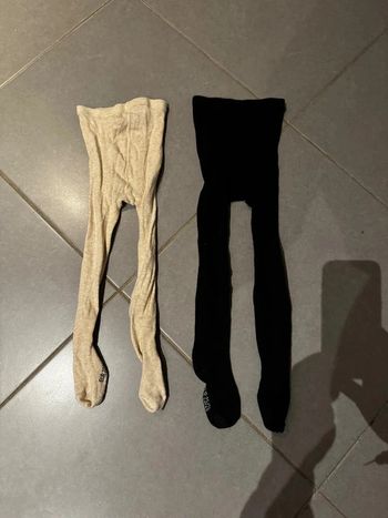Lot de 2 Collants - Kiabi - Noir / Beige, crème - 2/3 ans, 23/26