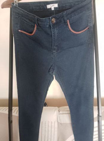 Jean brut liseré cuir camel t 38