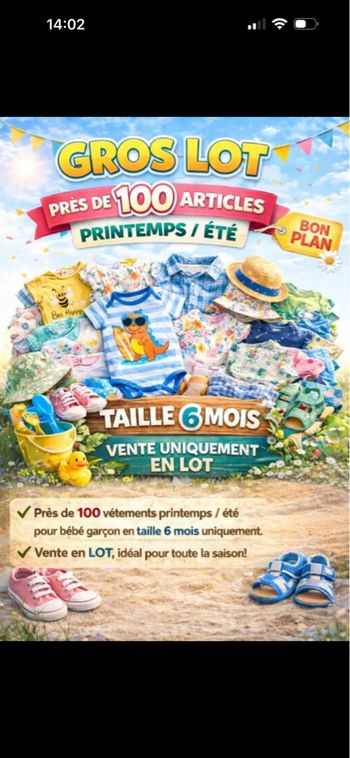 Lot de vêtement taille 6 mois 