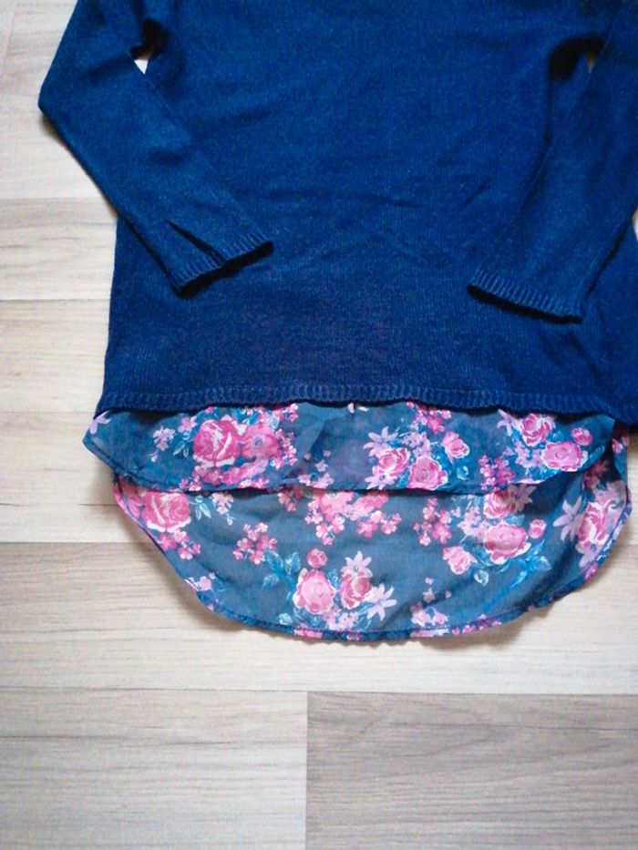 Pull ouvert dans le dos avec empiècement chemise - photo numéro 2