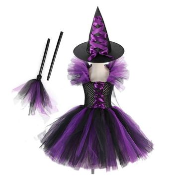 Déguisement robe sorcière violette Halloween et ces accessoires Taille 4-7ans