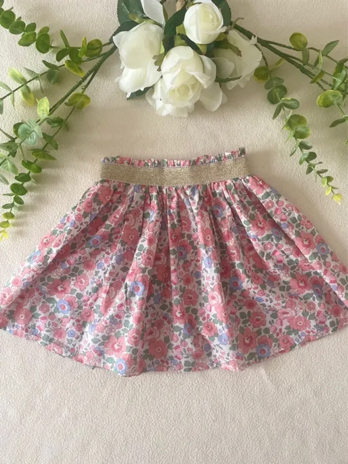 🌸 Jupe créatrice 4Pommes – Liberty Betsy Tuileries – Taille 2 ans 🌸