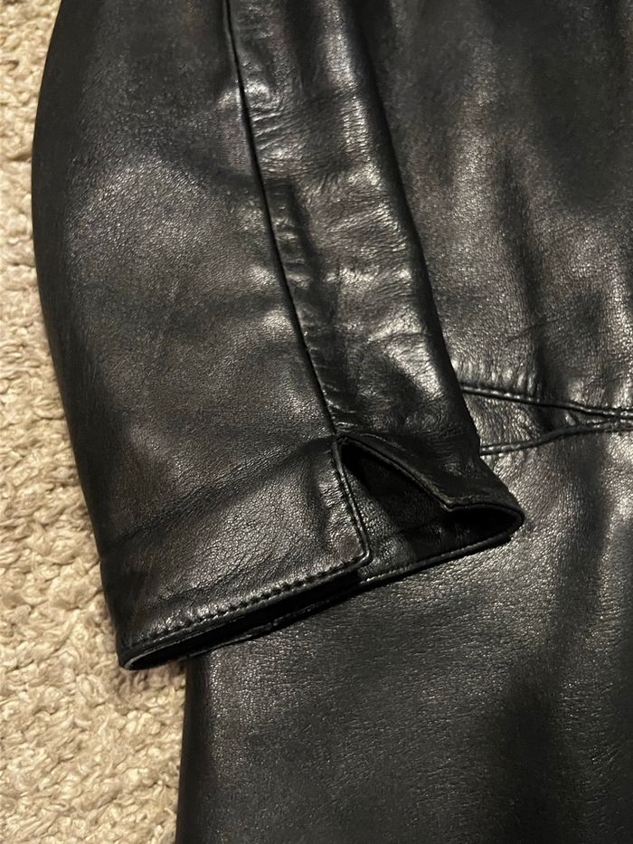 Blouson mi long 100% cuir vintage - photo numéro 3