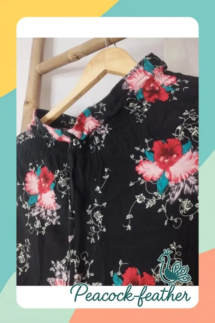 Pantalon fluide fleuri 40/42 - photo numéro 3