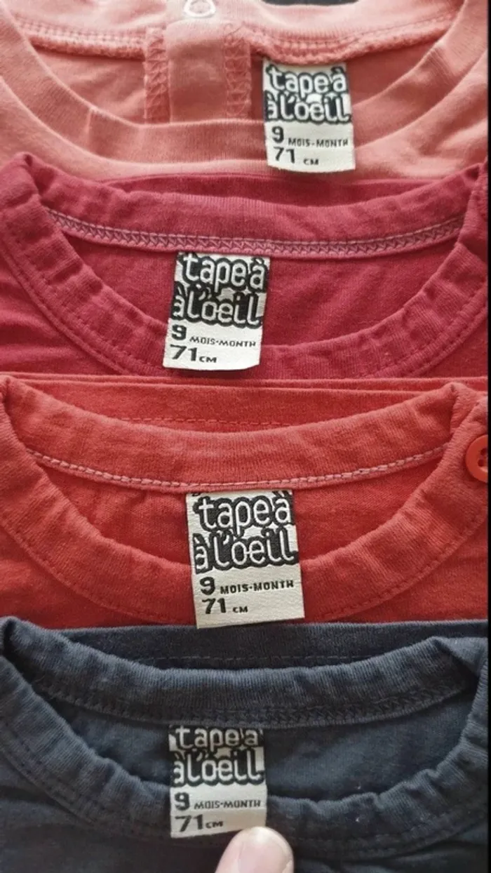 Lot de 4 tee-shirts manches longues 9 mois - photo numéro 6
