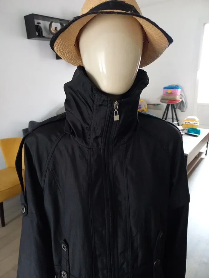Long manteau noir femme T44 - photo numéro 10
