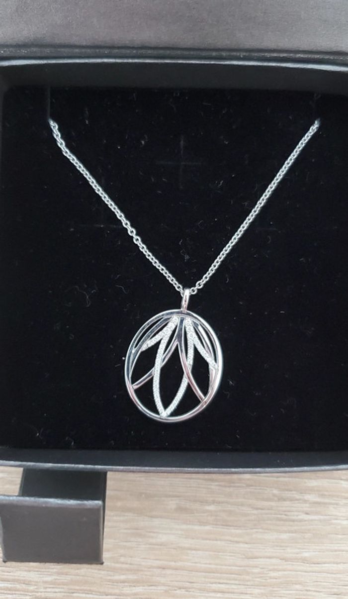 Collier argent fleur de lotus - photo numéro 2