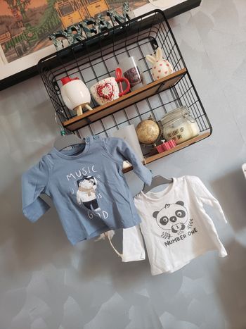 Lot de 2 teeshirt 🎀 gemo 3 mois 3€