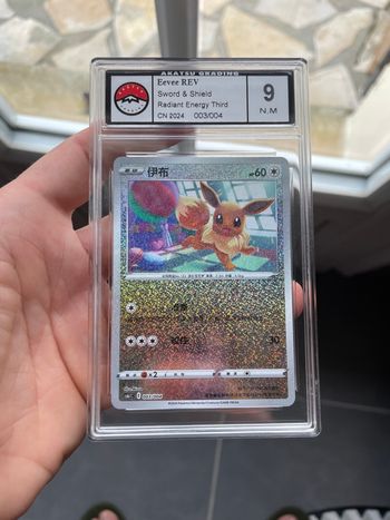 Pokémon carte gradée Evoli radiant exclu Ch Akatsu 9