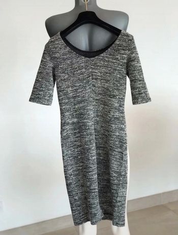 Robe "Esprit" moulante gris chiné
