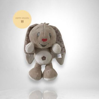 Peluche Doudou Lapin beige etoiles fleur Auchan A363