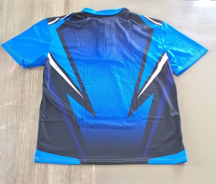 Polo manches courtes taille L couleur bleu pour homme - photo numéro 4