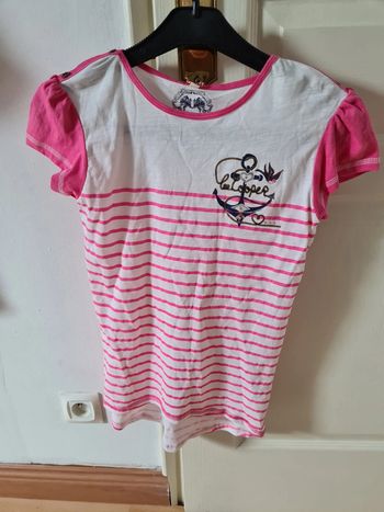 t-shirt rose et blanc