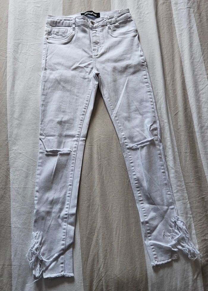 Jeans Blanc Blooshop Taille 38  Effet Mode Garanti