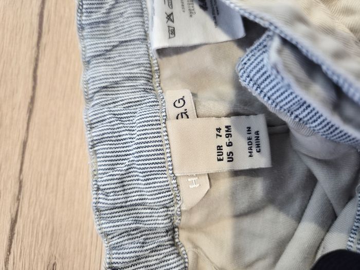 Pantalon droit épais beige, H&M, 6-9 mois 74cm - photo numéro 3