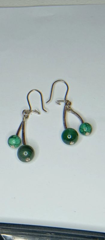 Boucles d'oreilles malachite