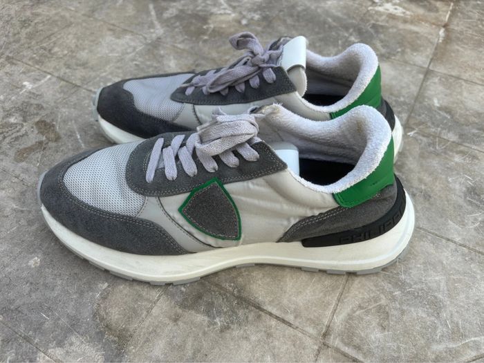 Baskets Philipp model Antibes Grises Vert altu W004 taille 41 - photo numéro 6