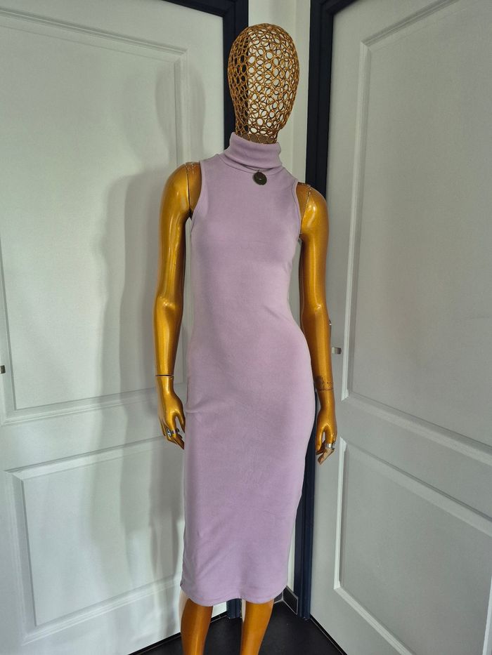 Robe Longue Femme Col Roulé Lila Taille XL/42