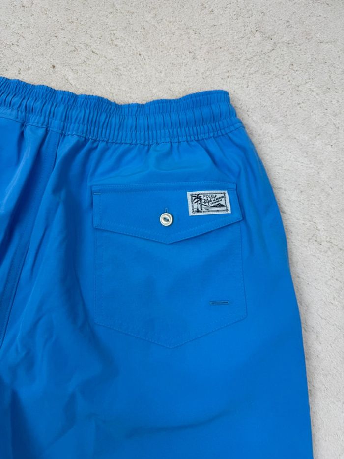 Short de Bain Ralph Lauren Bleu Uni Logo Brodé Neuf Taille S - photo numéro 6