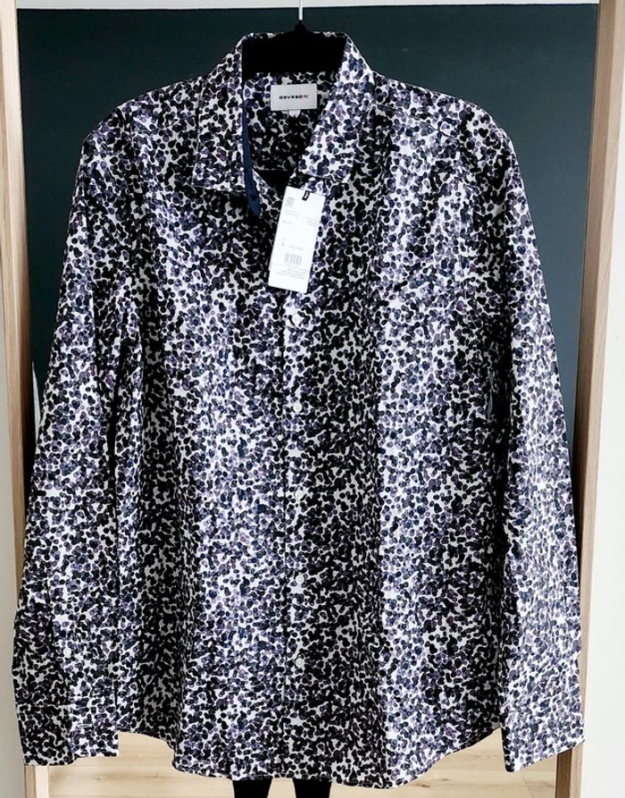 Chemise slim à pois violet taille L Devred - photo numéro 2