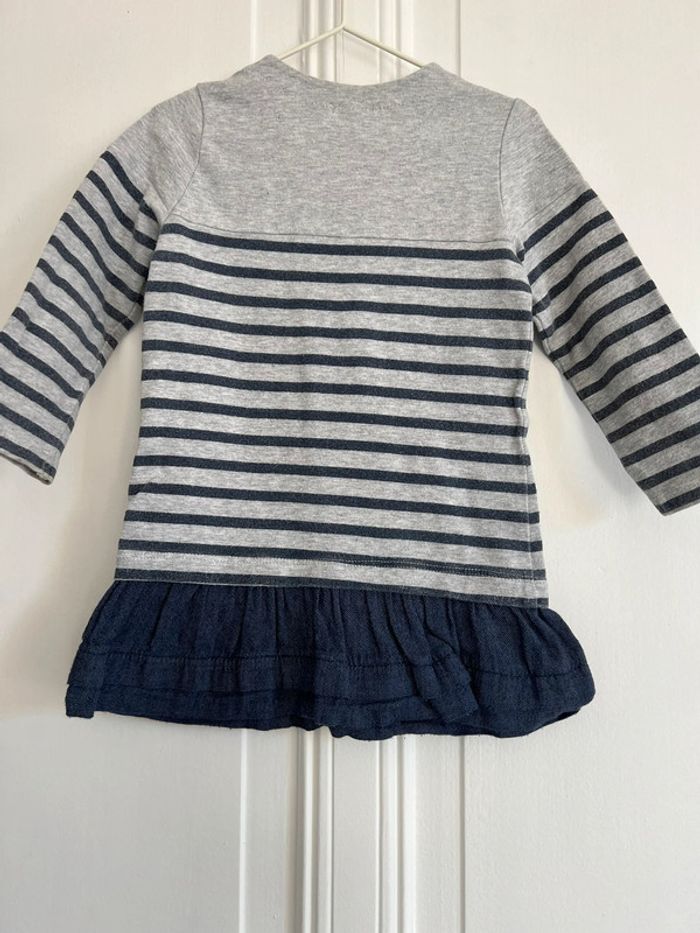 Robe IKKS rayée gris et marine 18 mois - photo numéro 4