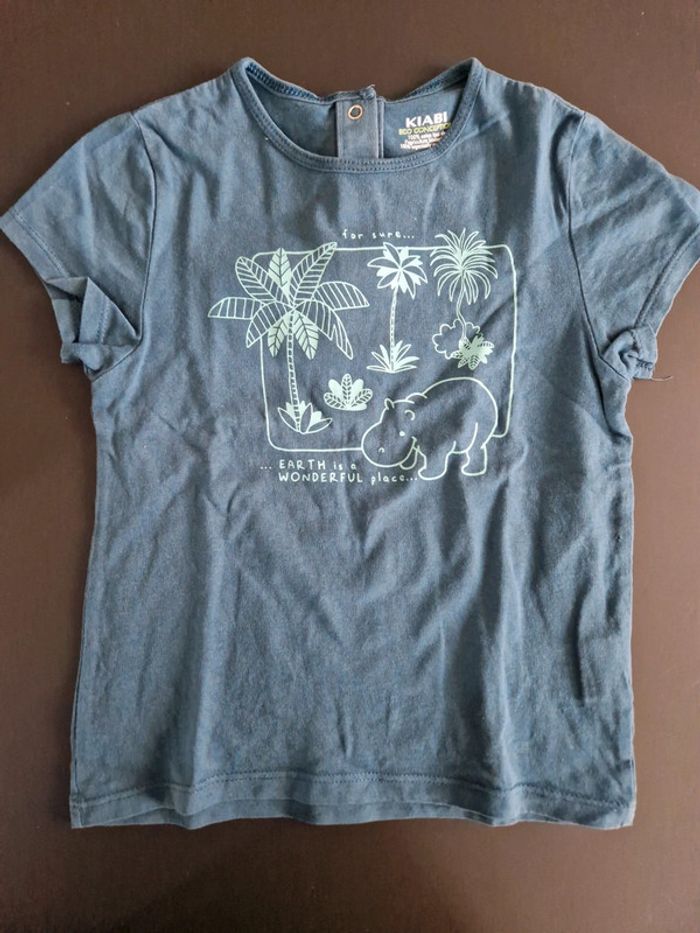 Tee-shirt manches courtes garçon Kiabi bleu hippopotame