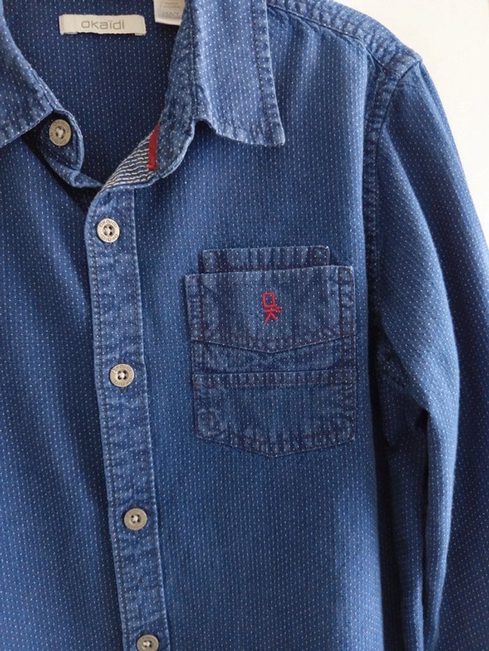 Chemise en jean bleue Okaïdi 10 ans - photo numéro 3