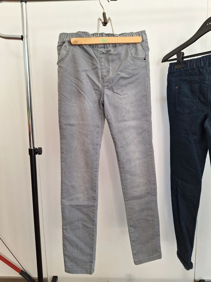 Lot 2 Jean souple La redoute bleu et gris enfant fille 12 ans - photo numéro 4