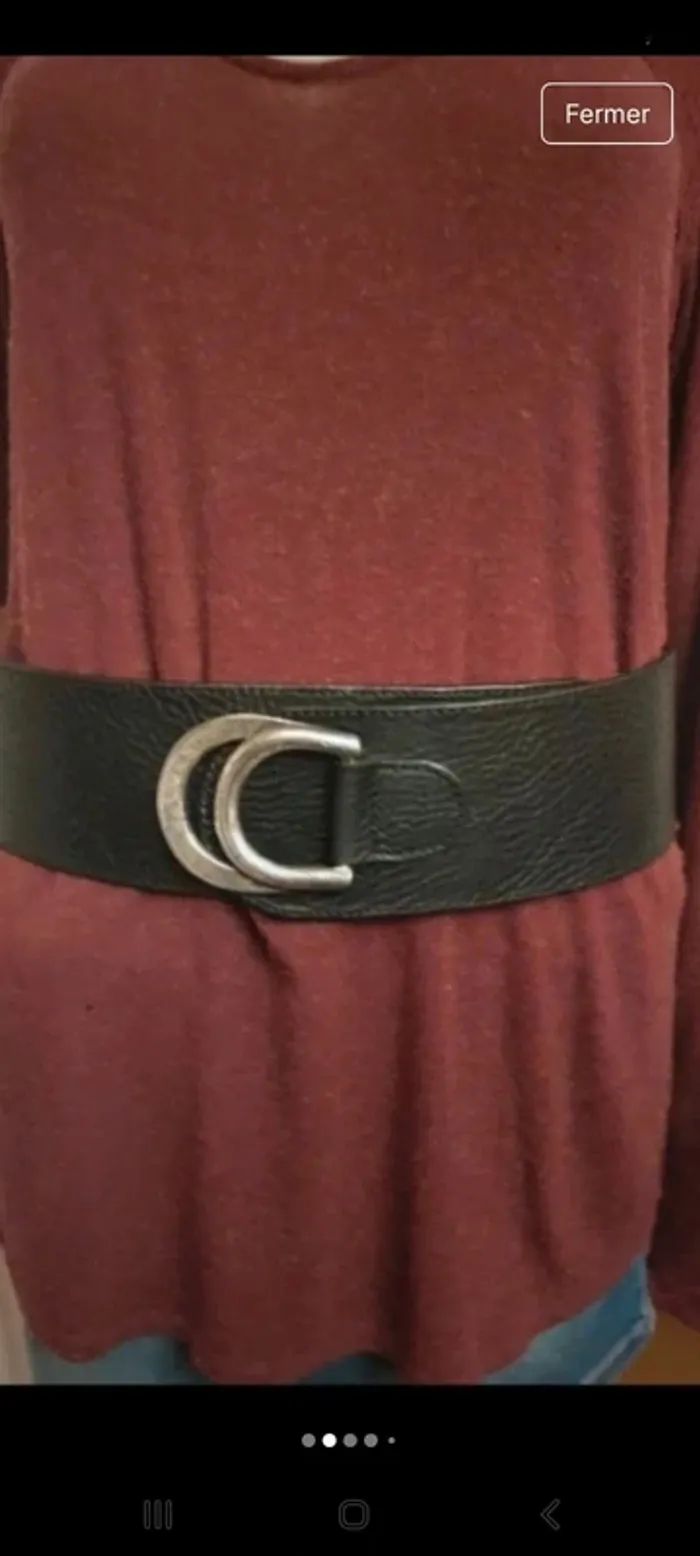 Ceinture cuir fait main Angelo de Lombardi 85cm - photo numéro 2