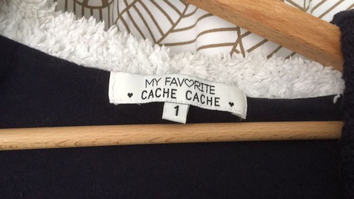 Gilet bleu avec capuche chaud cache cache - photo numéro 3