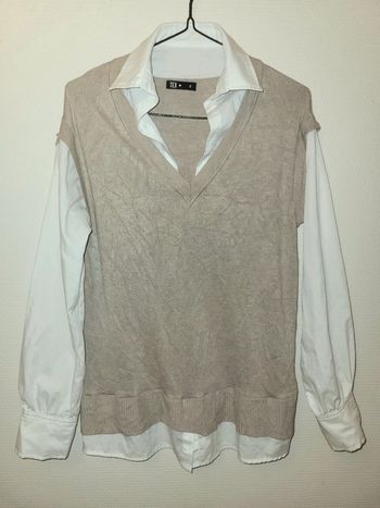 chemise gilet beige