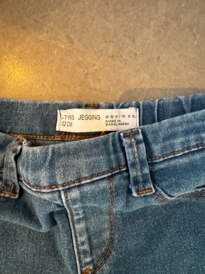 Pantalon / Jean / Jegging - Denim co - Bleu & marron - 6/7 ans (122 cm) - photo numéro 2