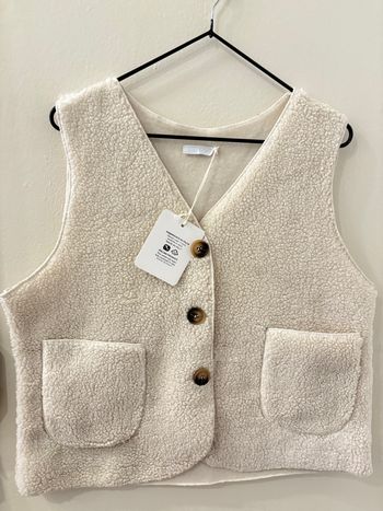 Gilet sans manches crème