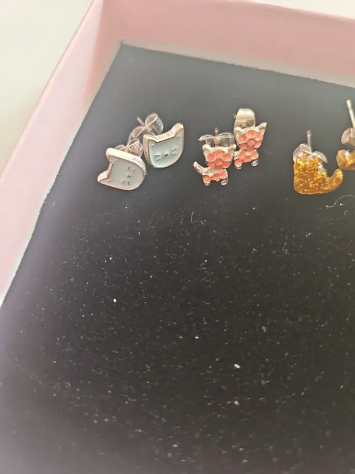 Lot de 3 paires de boucles d'oreilles chat claire's - photo numéro 2