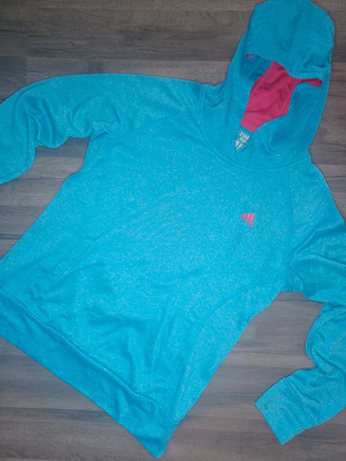 Veste full zip adidas bleu et rose
