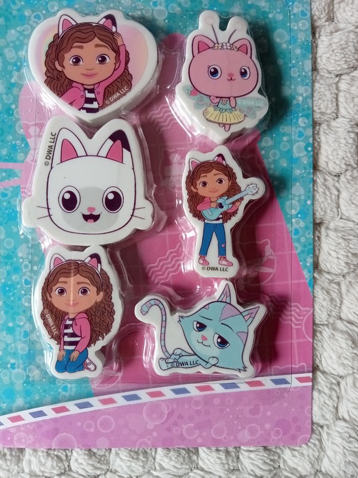 6 gommes gabby chat - photo numéro 3