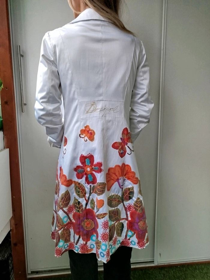 #trench#blanc fleuri#Desigual - photo numéro 3