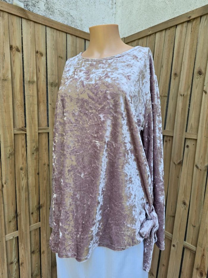 Tunique velours velvet 🍒vintage 80🍒très bon état taille 44/46 - photo numéro 2