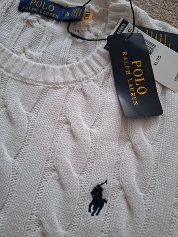 Pull Ralph Lauren blanc taille L neuf avec étiquette 