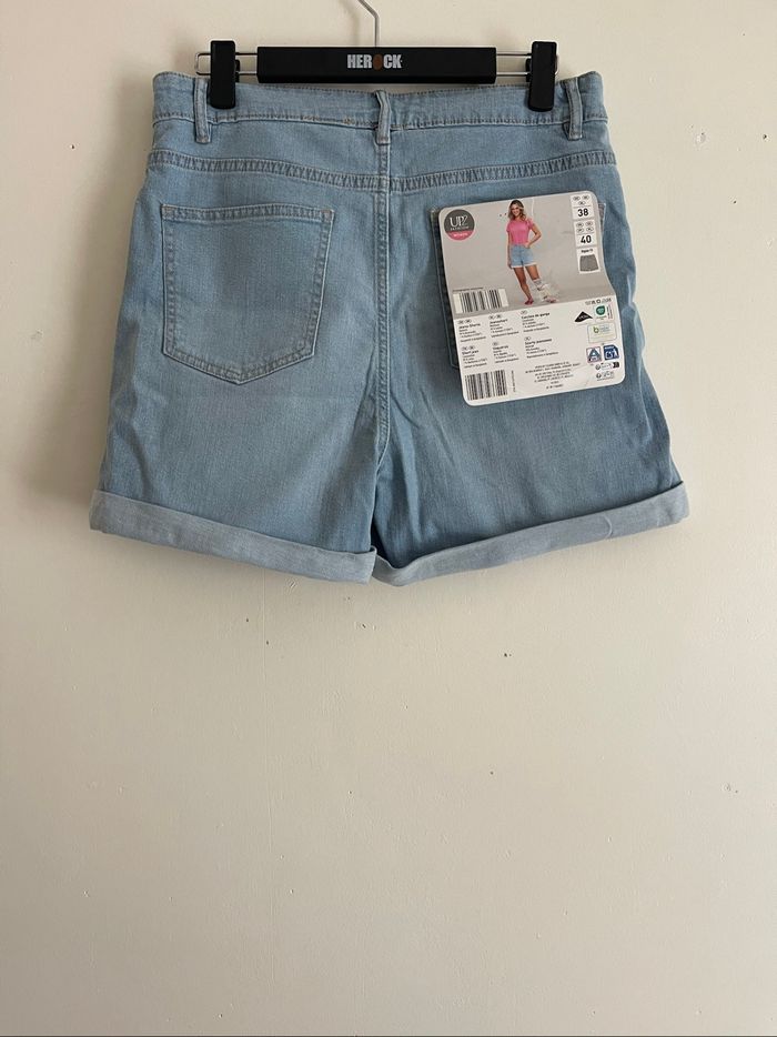 Short jeans bleu taille haute Up2fashion - photo numéro 2