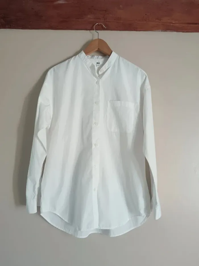 Chemise blanche col mao Uniqlo - photo numéro 3