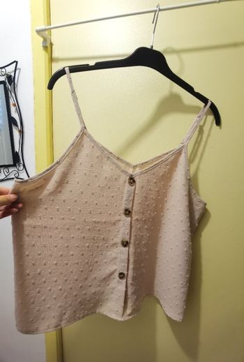 Débardeur L beige/crème à point