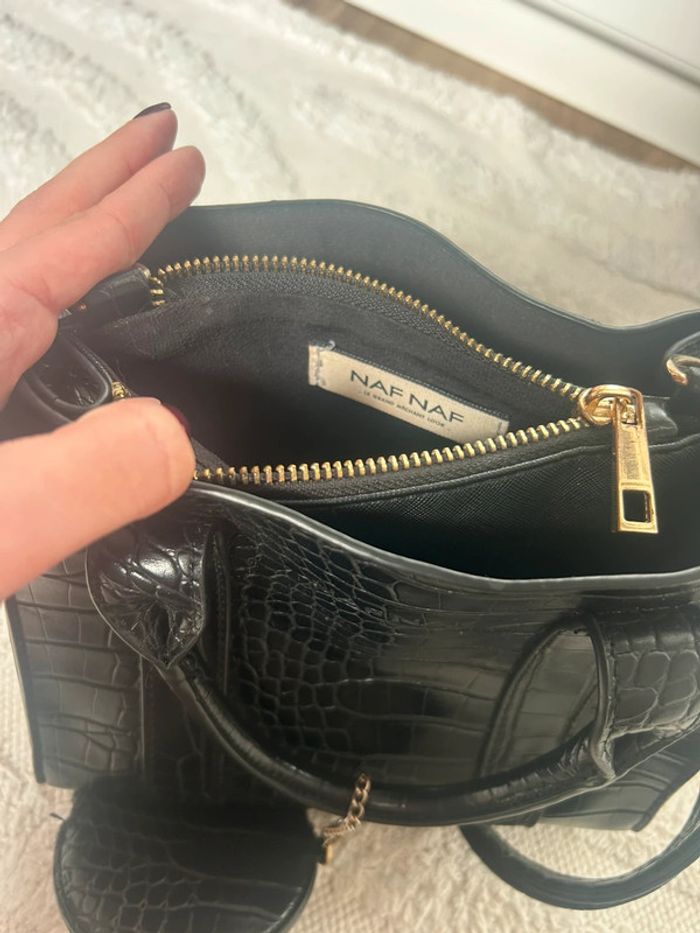 Sac bandoulière noir croco - photo numéro 7