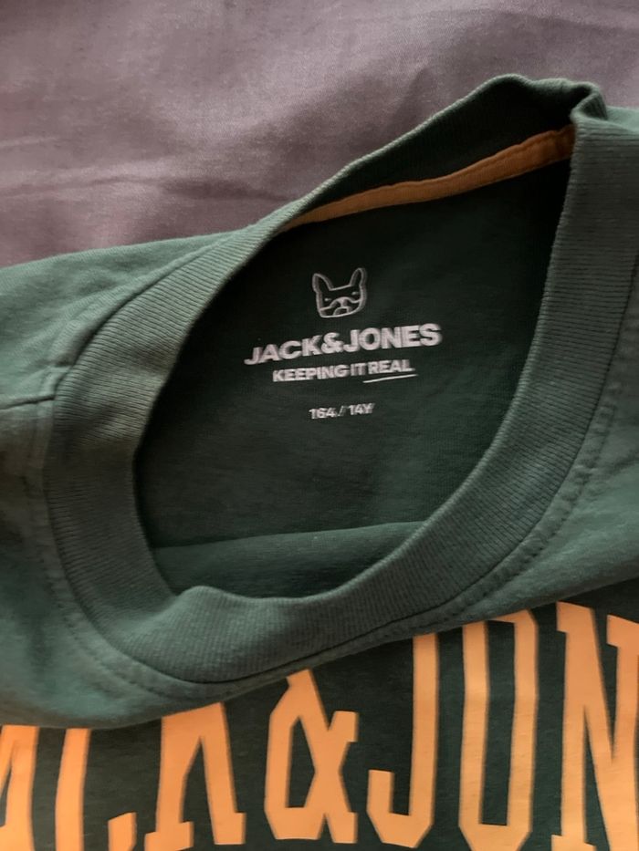 T-shirt Jack & Jones vert classique 👕 - photo numéro 3