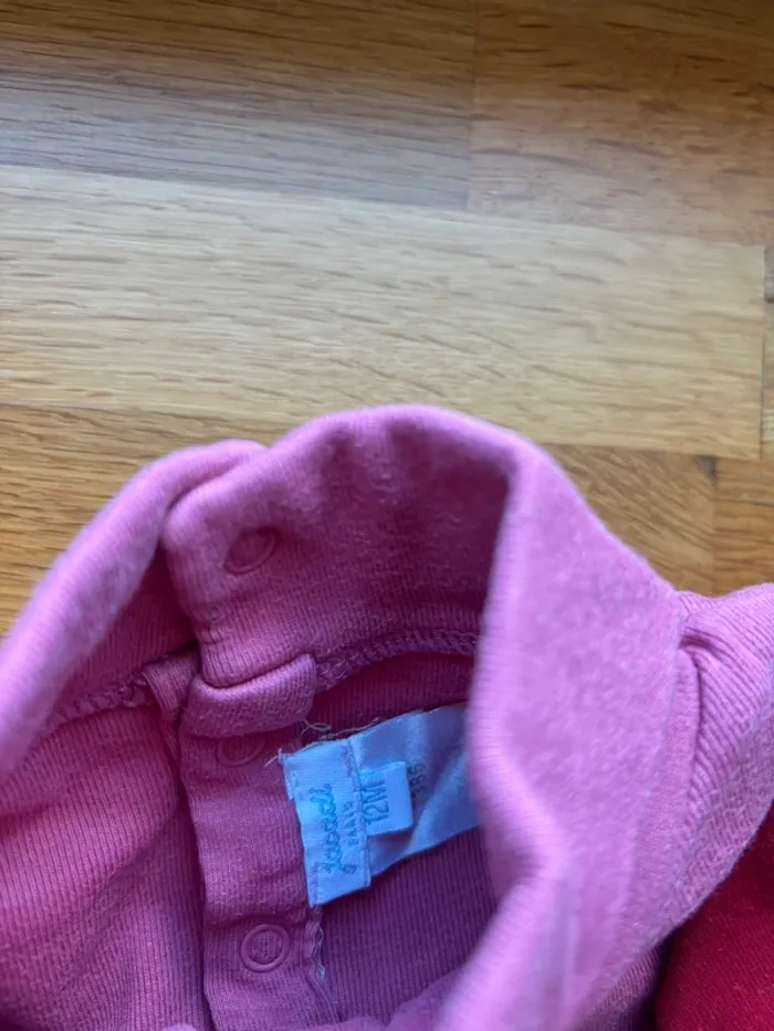 Lot 2 bodies col roulé Jacadi 12 mois fille - photo numéro 2