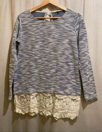 Pull bleu et blanc