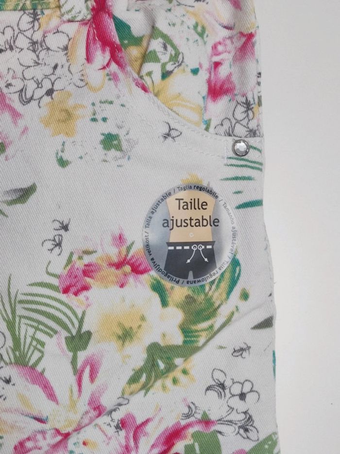 Pantalon tropical fleur rose vert blanc jaune - photo numéro 2